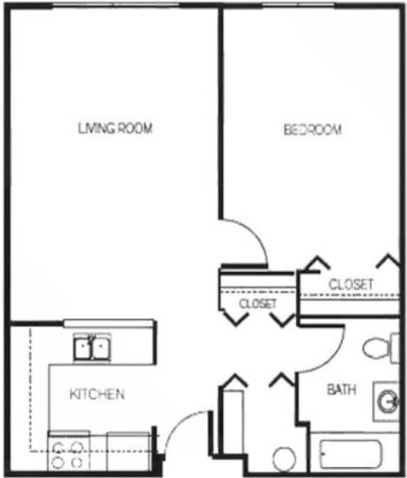 Floor Plan - One-Bedroom