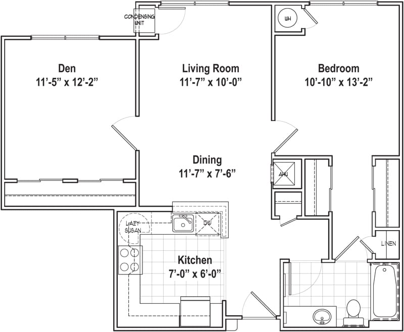 PHASE II- 1 BEDROOM W/ DEN - Phase II - One Bed One Bath w/ Den