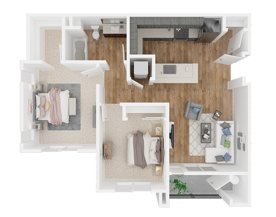 Floor Plan - 2x1 B