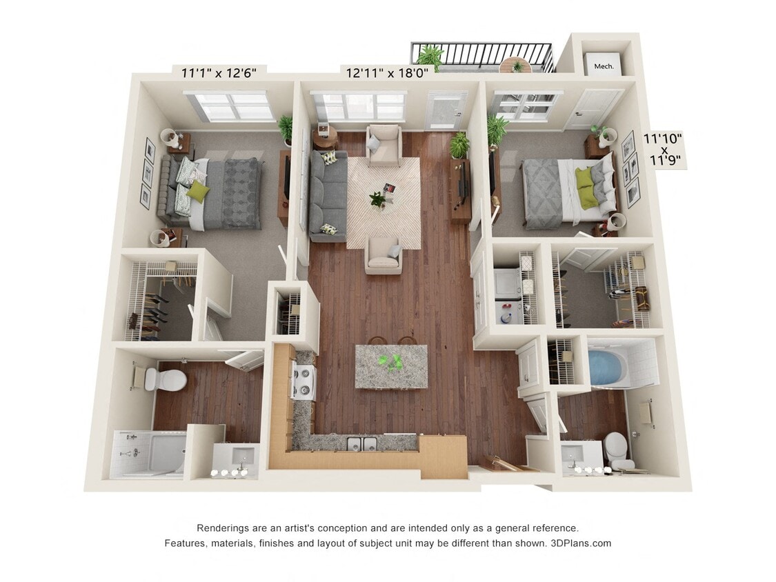 Floor Plan - Two Bedroom - D