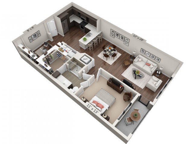 Floor plans are artist’s rendering. All dimensions are approximate. Actual product and specifications may vary in dimension or detail. Not all features are available in every apartment. Prices and availability are subject to change. - Kempner