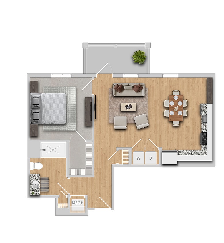 Apple IL | 1x1 | 772 sf - Apple