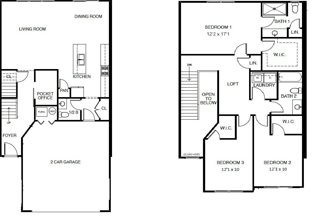 Floor Plan - 3 Bed Townhome