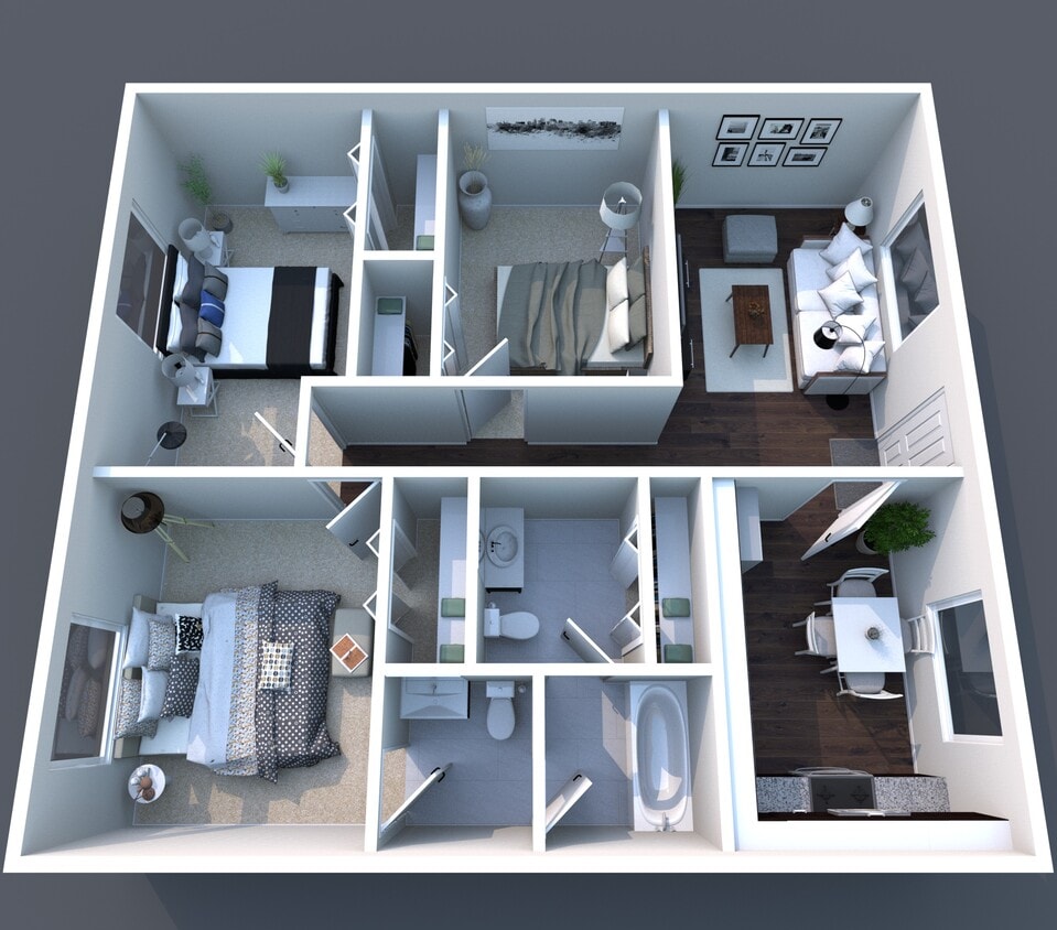 Floor Plan - 3 BD/1.5 BA