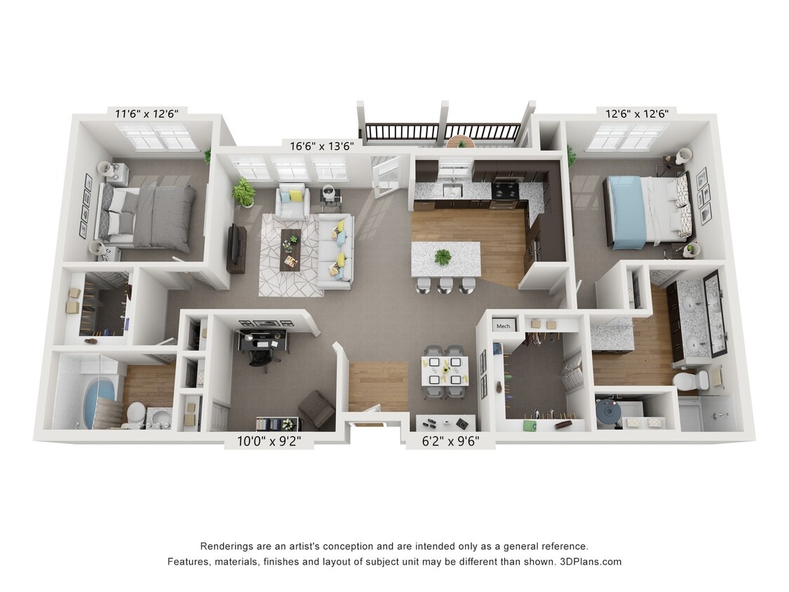 Floor Plan - 2x2 - E1