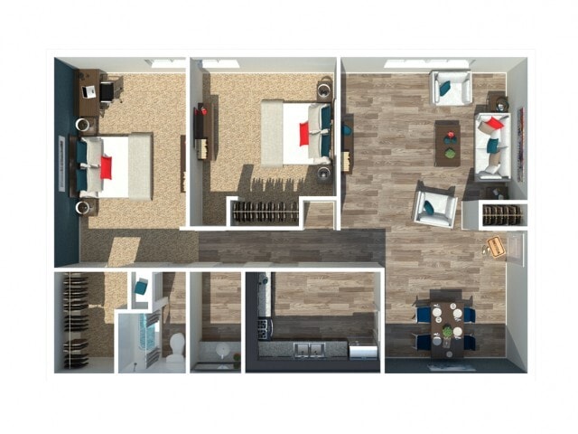 Two Bedroom One Bathroom - Two Bedroom One Bath L