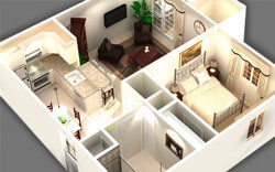 Floor Plan - One bedroom - Call for Availability