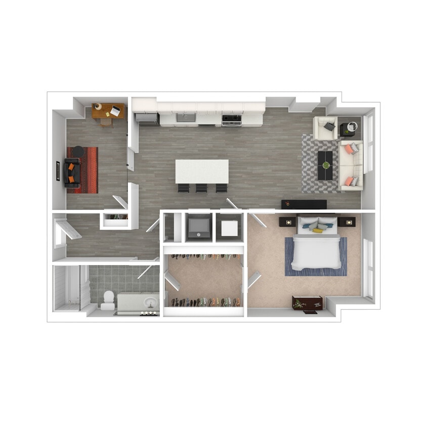 Floor Plan - 1D - w/Den Affordable (income guidelines appl