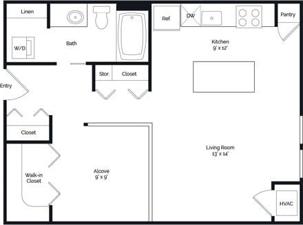 Floor Plan - Studio Alcove E3