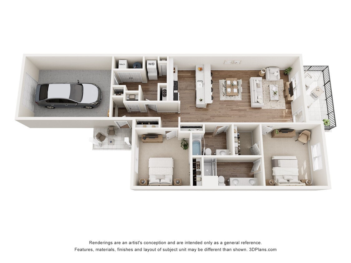 Floor Plan - Cottage B (Garage)