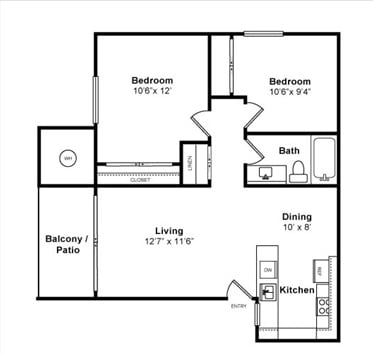 2BR/1BA - 2x1-715