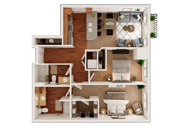 Floor Plan - 2x2 - D10