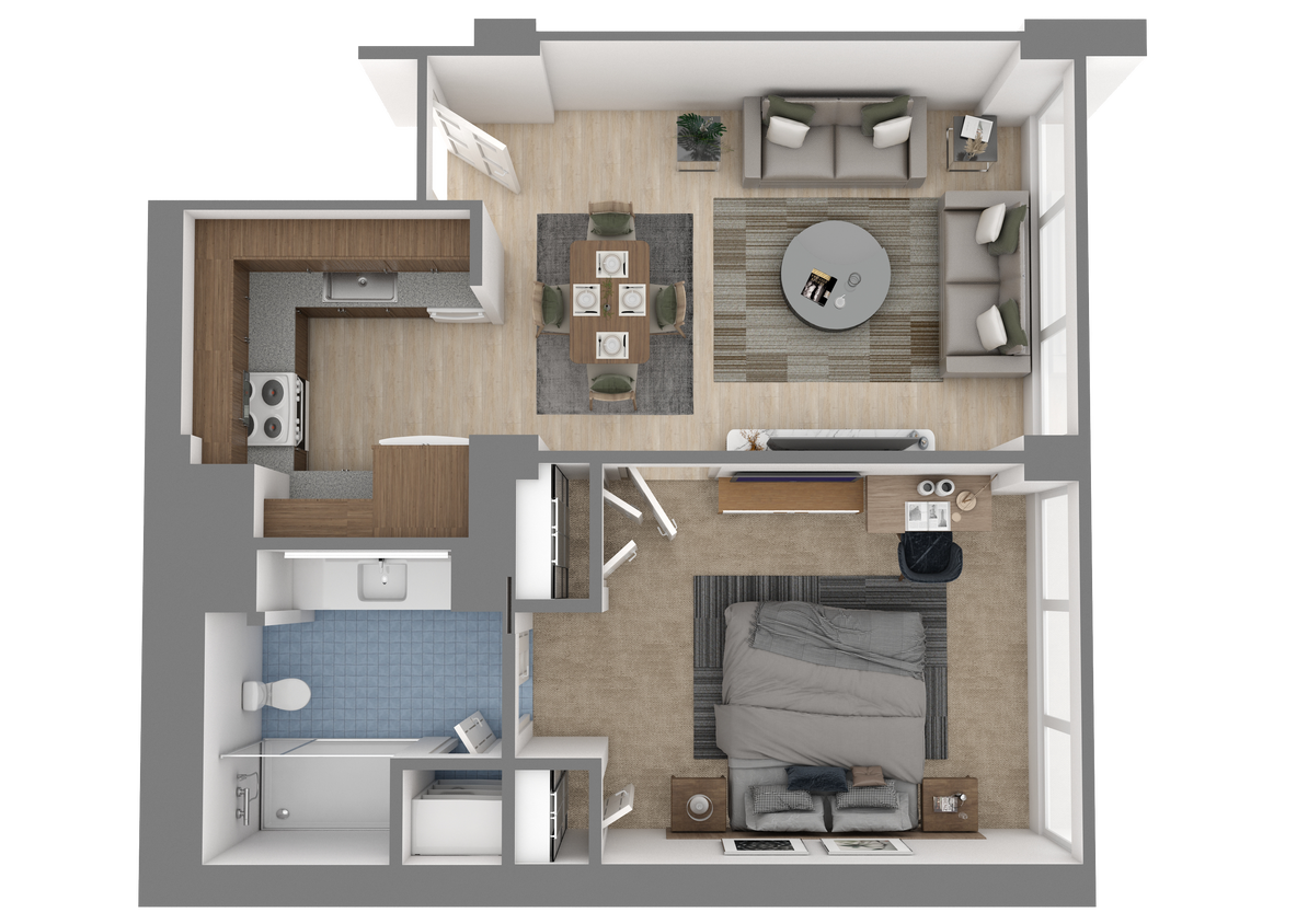 Floor Plan - 1 bed | 1 Bath