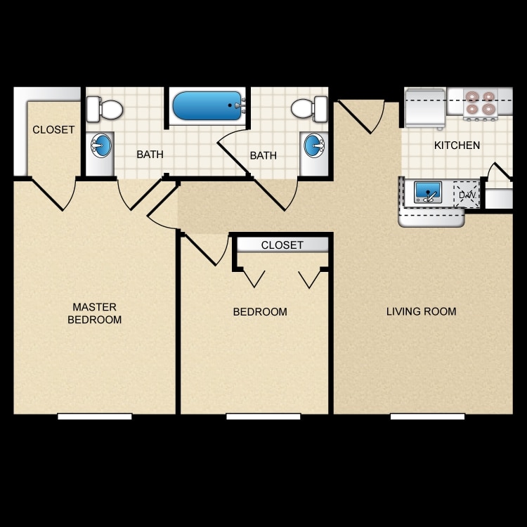2BR/2BA - 2x2