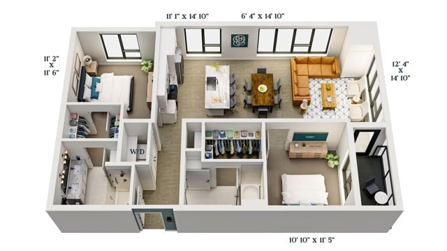 C6 | 2x2 | 1133 sq ft - C6