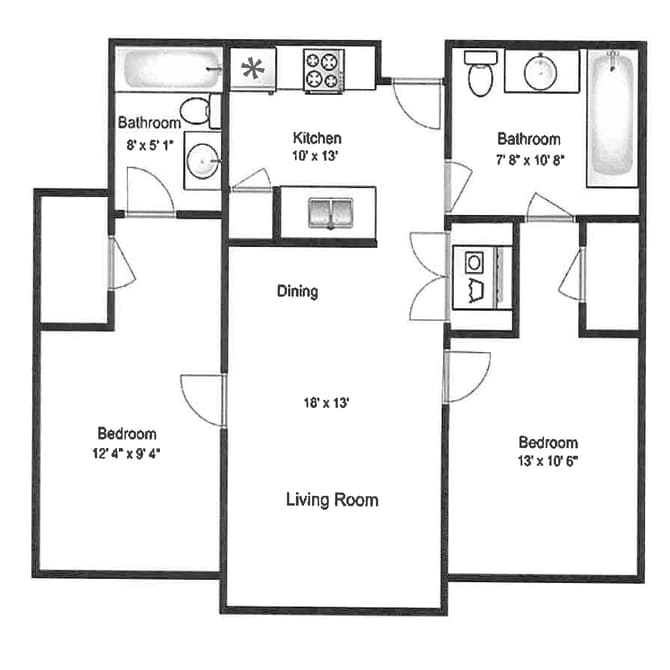 Floor Plan - 2X2 B