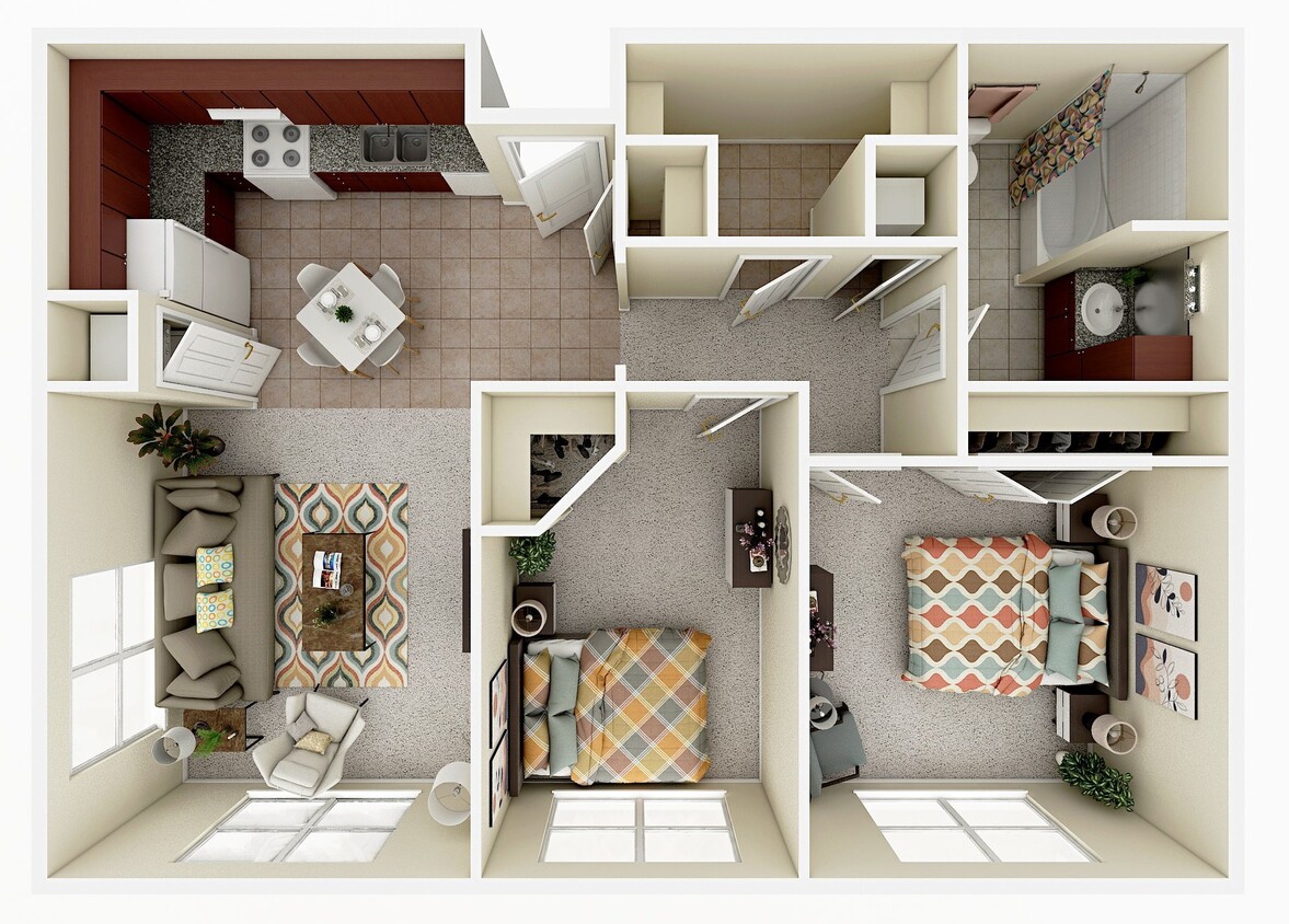 Floor Plan - BB-2BR1BBig Bass Apartments