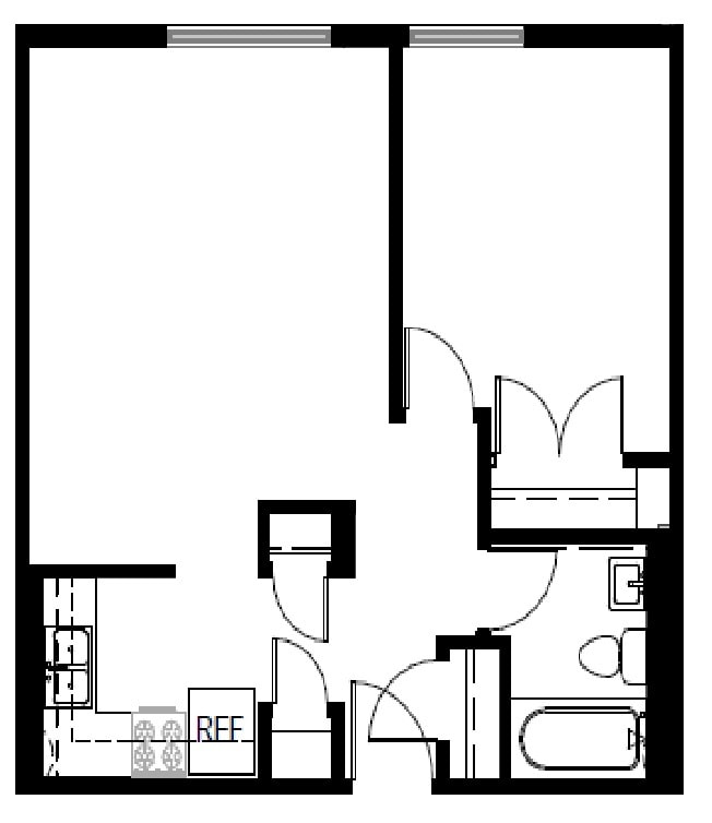 Floor Plan - One Bedroom Tax Credit