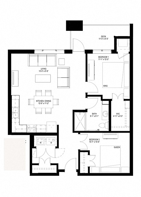 Floor Plan - Two Bedroom - D