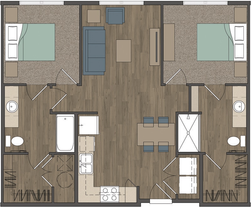 Floor Plan - 2 Bedroom | 2 Bathroom