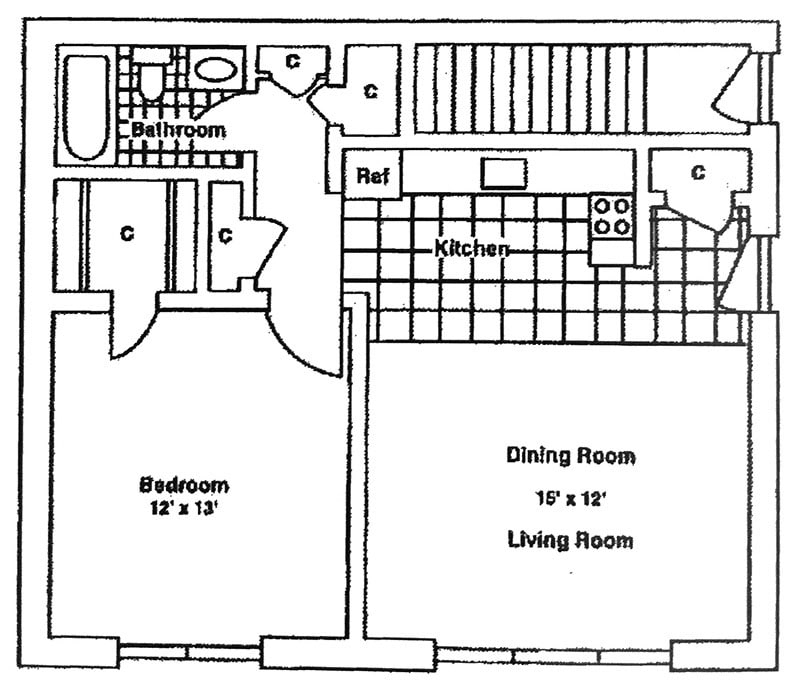 Floor Plan - One Bedroom Down