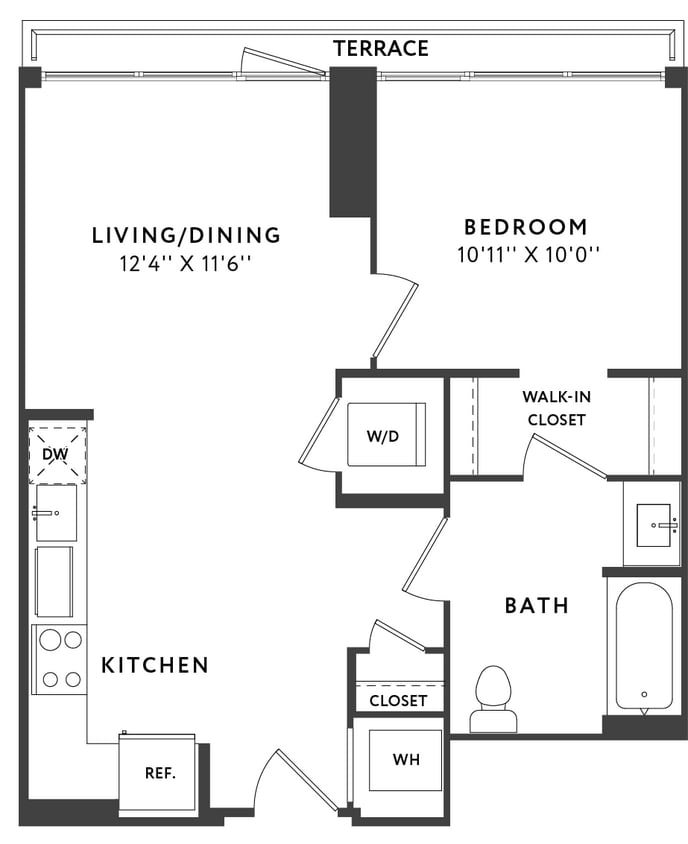 Floor Plan - 1 Bed 1 Bath A09 HC