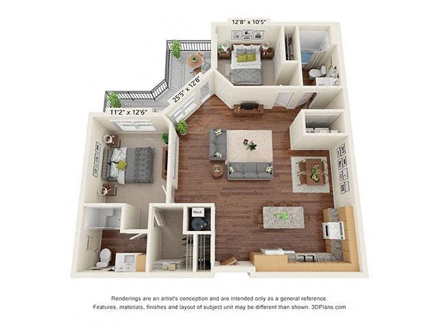 Floor Plan - Two Bedroom - B6
