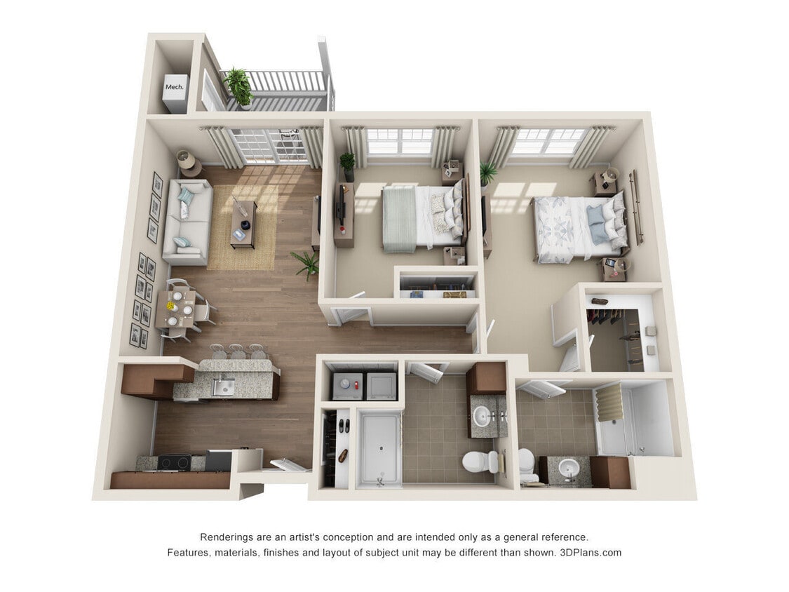 Floor Plan - 2 Bed/2 Bath | B2-1