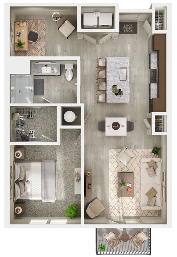Elm | 1x1 | 962 sf - Elm