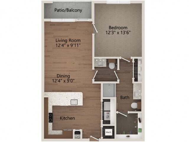 Floor plans are artist’s rendering. All dimensions are approximate. Actual product and specifications may vary in dimension or detail. Not all features are available in every apartment. Prices and availability are subject to change. - A4