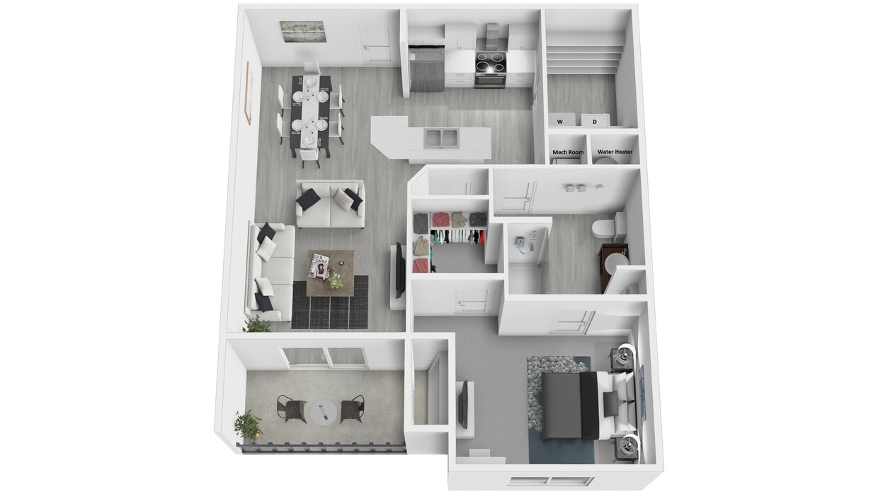 Floor Plan - 1 bed x 1 bath