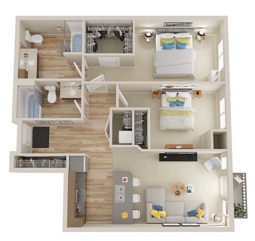 Floor Plan - 2x2  - D1