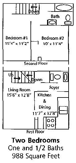 2BR/1.5BA - Two Bed