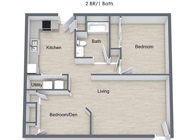 Floor Plan - Two Bedroom Townhome