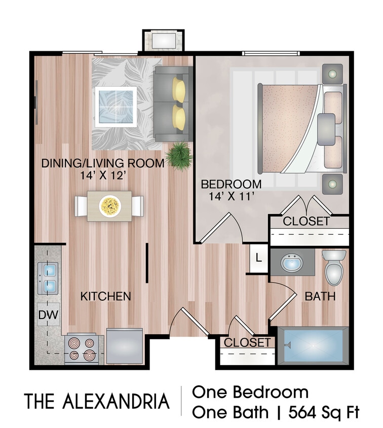 564 Sq. Ft. - The Alexandria Premium Plus (Active Sr. Community)