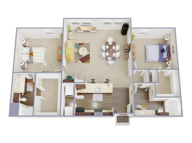 2 Bedroom, 2 Bathroom - 2 Bed, 2 Bath (80% Income Restricted)