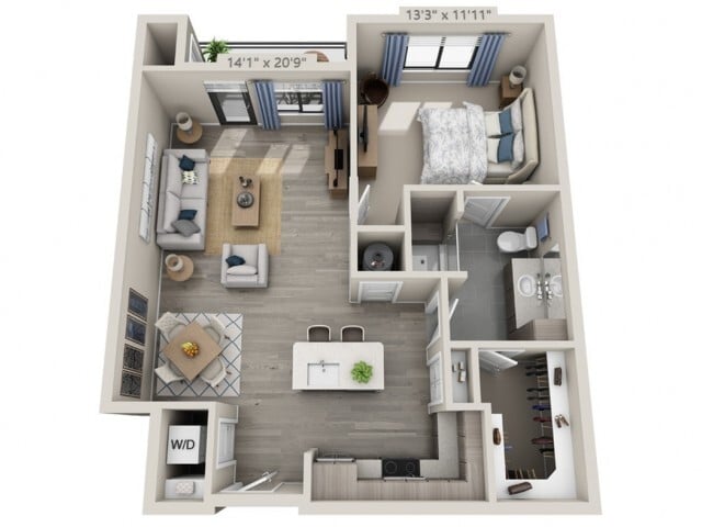 Floor plans are artist’s rendering. All dimensions are approximate. Actual product and specifications may vary in dimension or detail. Not all features are available in every apartment. Prices and availability are subject to change. - A6