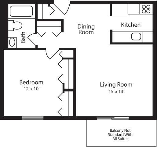 Floor Plan - Hummingbird - 1 Bedrooms