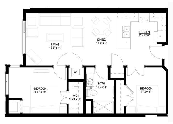 Floor Plan - Two Bedroom M