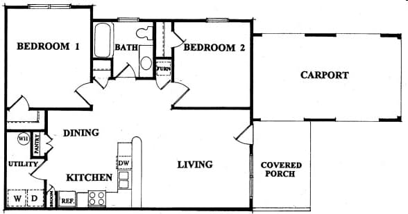Amberley 1 Bath - 2 Bedroom 1 Bath