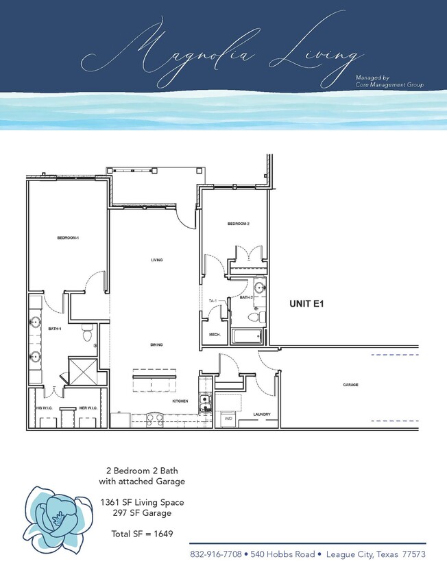 Floor Plan - 2x2 with Garage