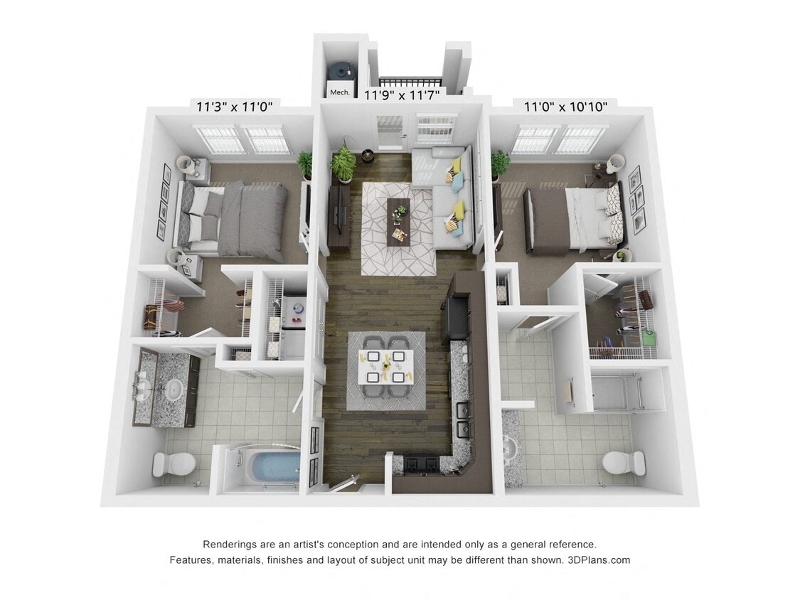 Floor Plan - 2/2 Bedroom