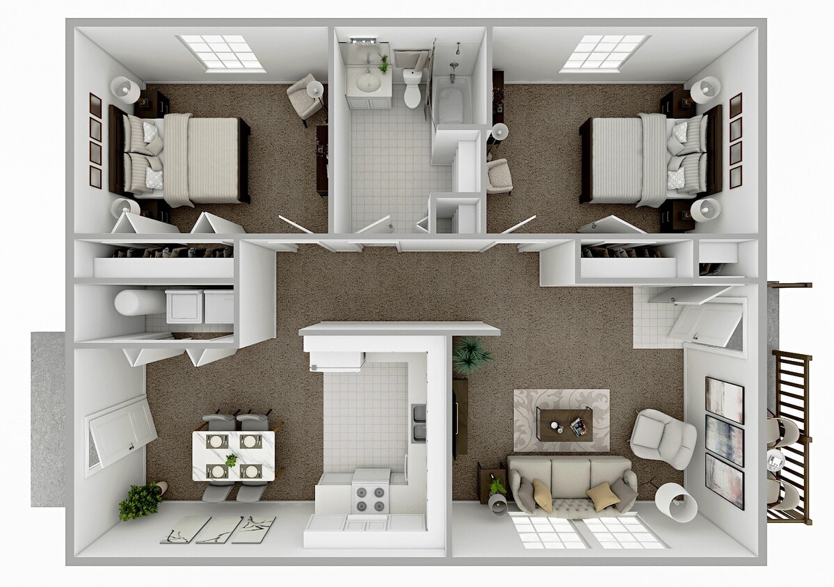 Floor Plan - 2 BED-1  BATH