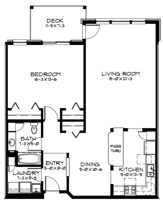 Floor Plan - Laurel East | One Bed