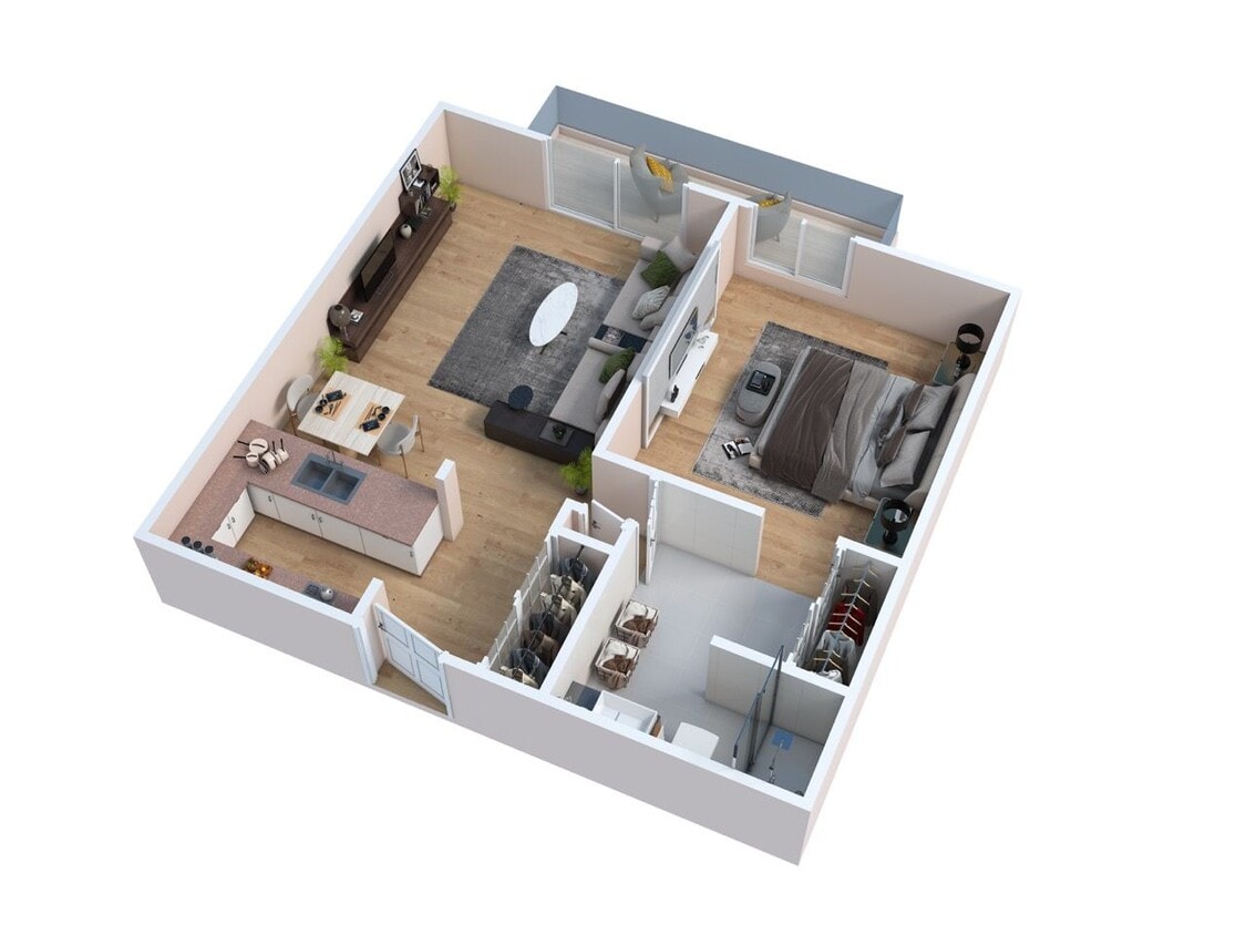 Floor Plan - One Bedroom - B