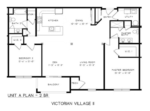 Floor Plan - New Construction - 2 Bed 2 Bath