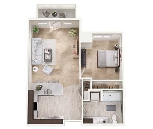 Floor Plan - 1x1 - B2