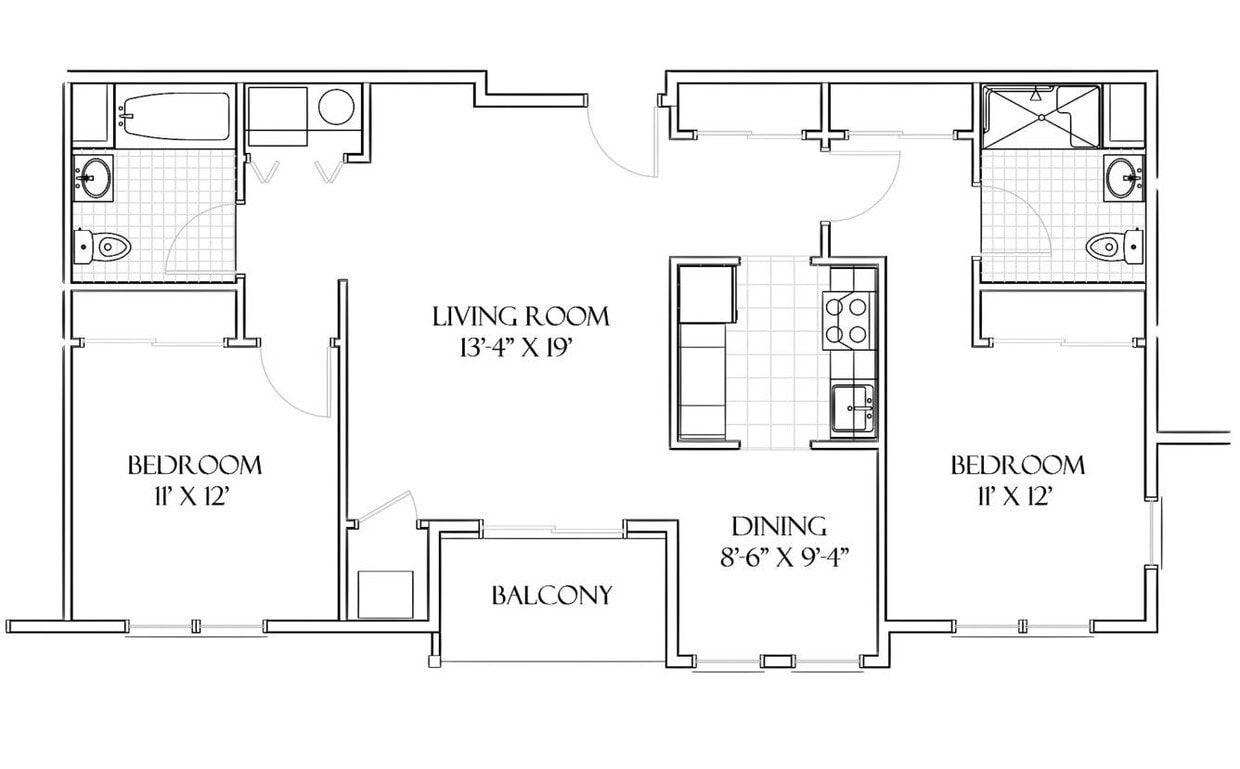 Floor Plan - 2 Bedroom (Md)