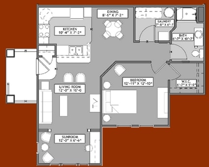 1BR/1BA - 1 Bedroom