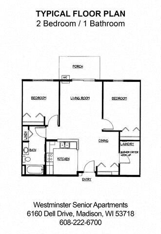 Floor Plan - 2 Bedroom 1 Bathroom
